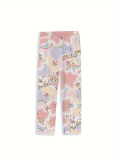 Little Maven Toddler & Kids Cute White Horse Star Print Cartoon Pajama Set