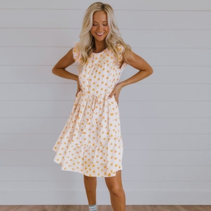 Mommy and Me Outfits Casual Floral Print Mother-Daughter Dress