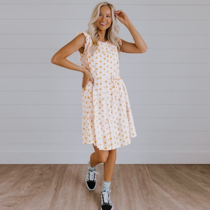 Mommy and Me Outfits Casual Floral Print Mother-Daughter Dress
