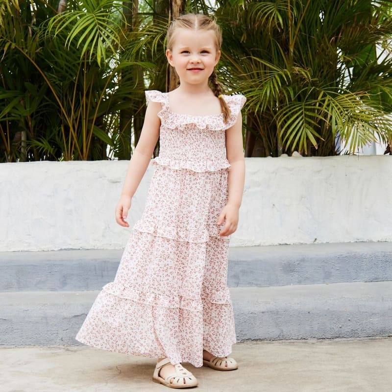 Mommy and Me Outfits Casual Loose Flowing Floral Parent-child Dress