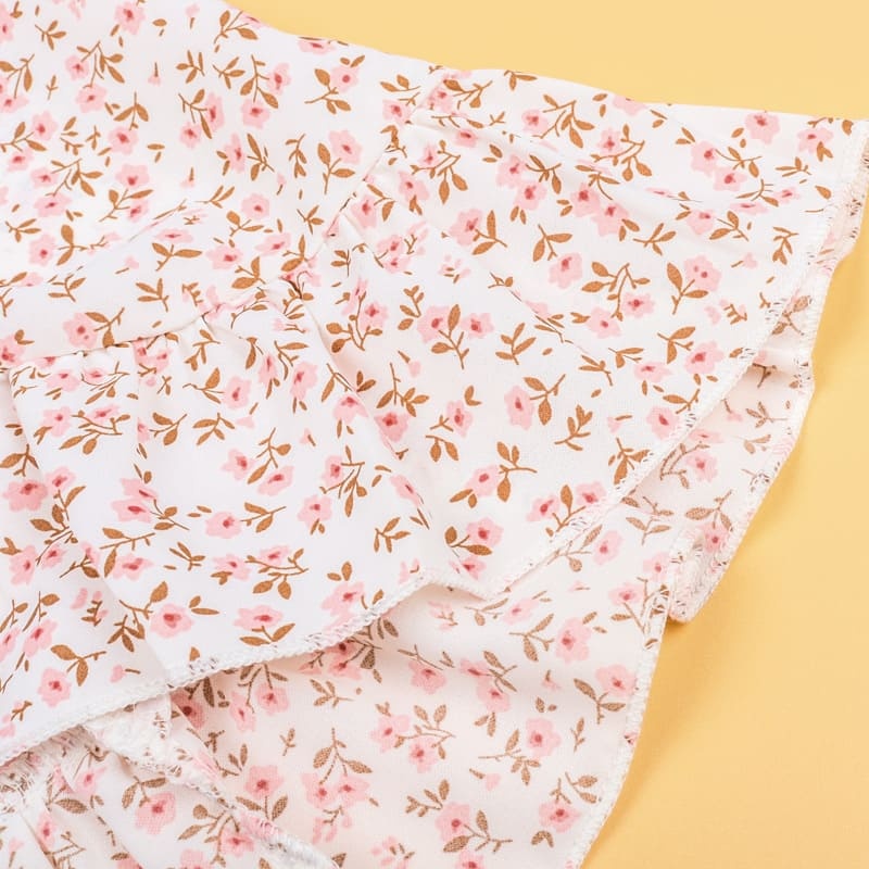 Mommy and Me Outfits V-neck Sexy Waist Floral Parent-child Dress