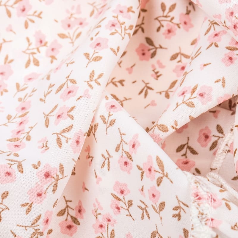 Mommy and Me Outfits V-neck Sexy Waist Floral Parent-child Dress