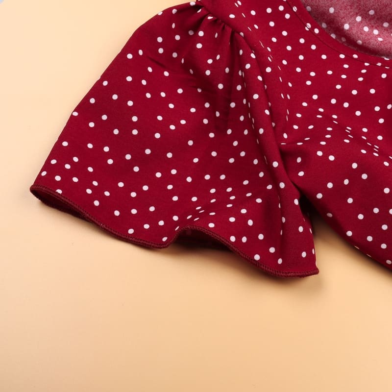 Mommy and Me Polka Dot Ruffle Hem Loose Dress