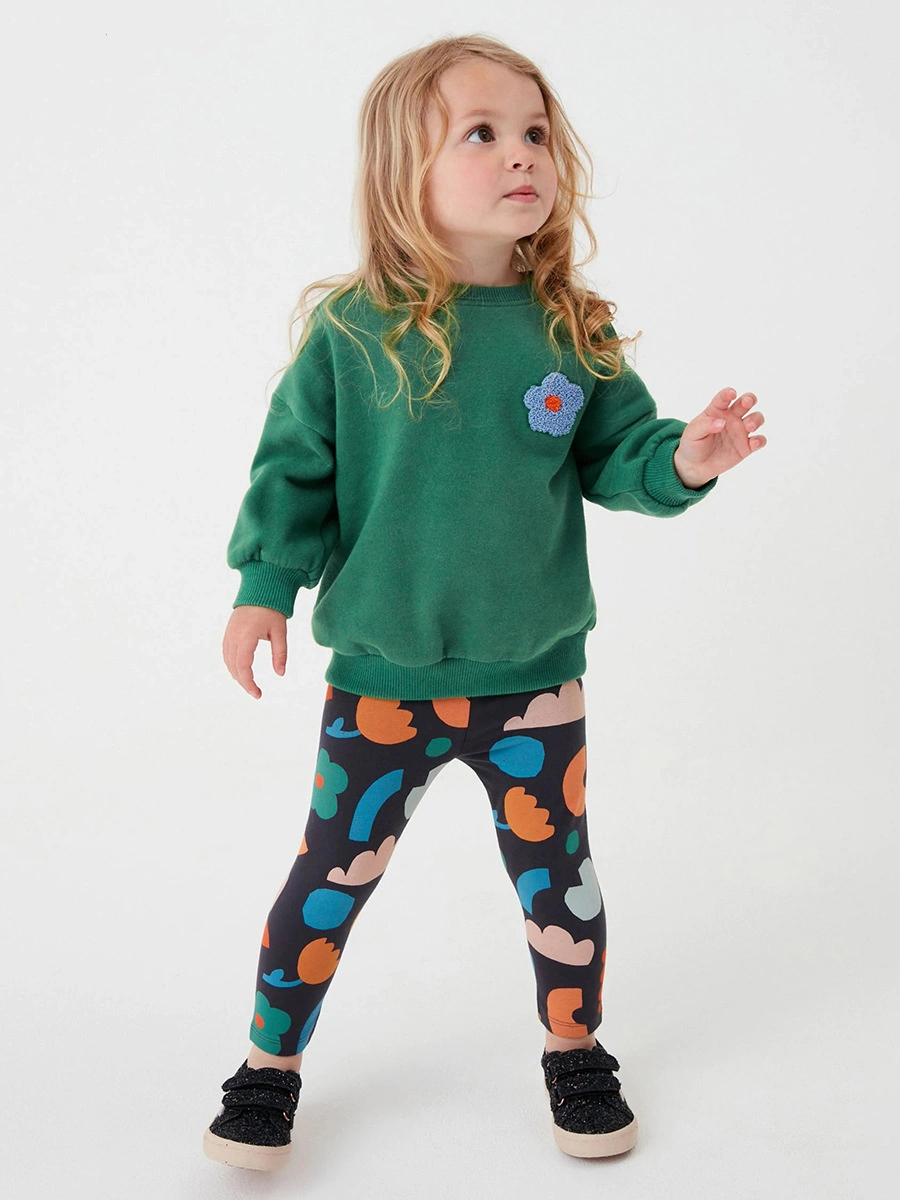 Toddler/Kid Girl 2pcs Long-Sleeved Sweatshirt And Print Leggings Set