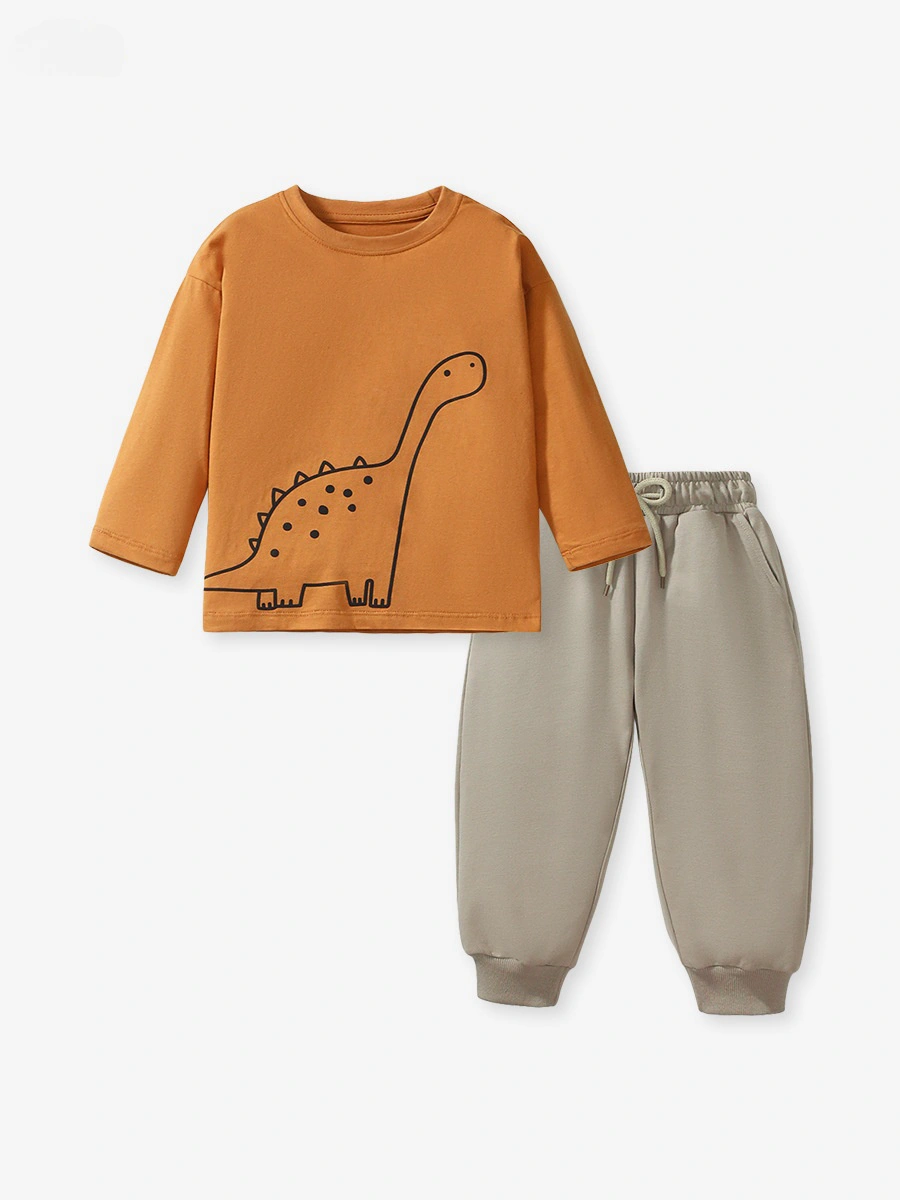 Little Maven Toddler/Kid Boy 2pcs Dinosaur Print Long-sleeved Tee and Pants Set