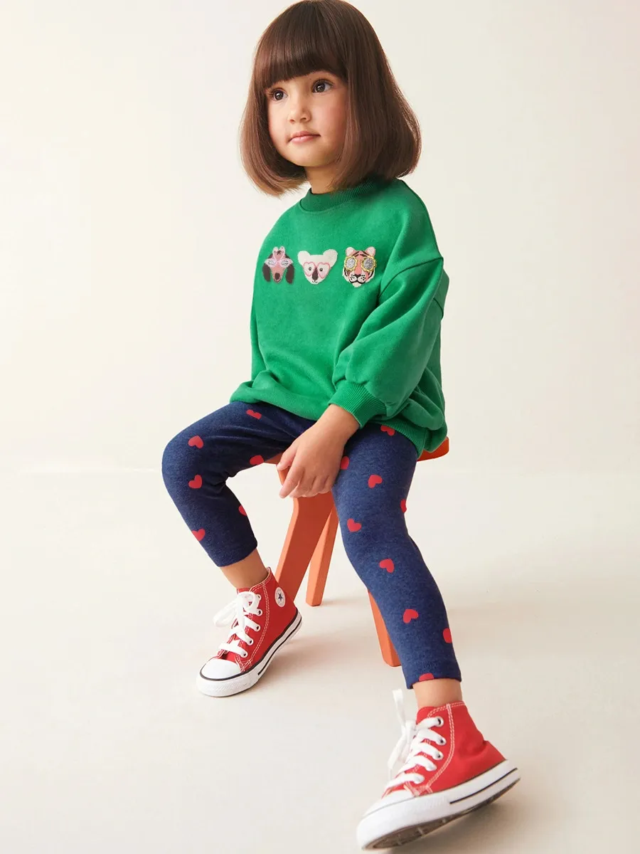 Little Maven Toddler/Kid Girl Cartoon Animal Embroidered Sweatshirt and Pants Set