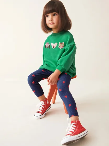 Little Maven Toddler/Kid Girl Cartoon Animal Embroidered Sweatshirt and Pants Set