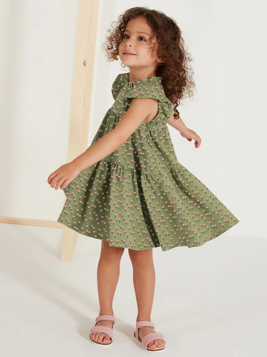 Littlemaven summer cotton short-sleeved girls casual dress