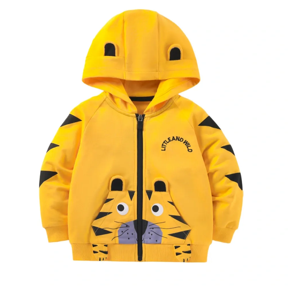 Little Maven Toddler/Kid Boy Cartoon Tiger Style Zip-up Hooded Jacket
