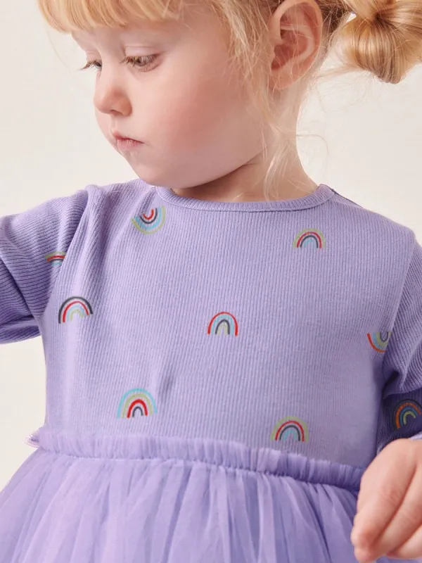 Toddler/Kid Girl Autumn Long Sleeve Mesh Cute Casual Dress