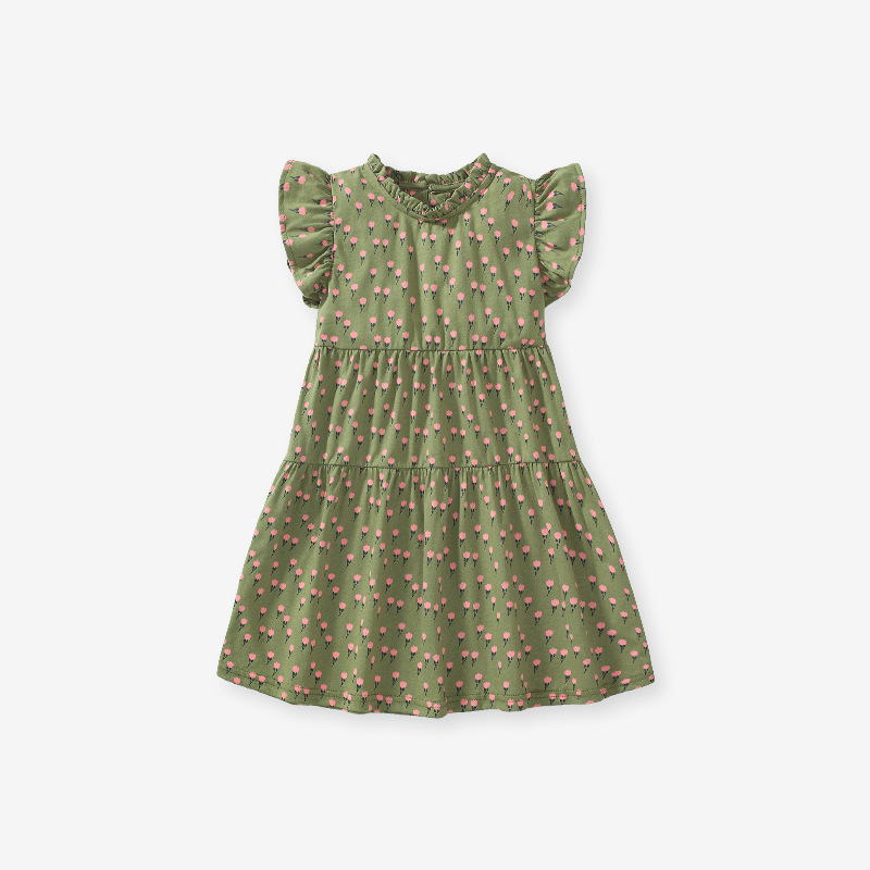 Littlemaven summer cotton short-sleeved girls casual dress