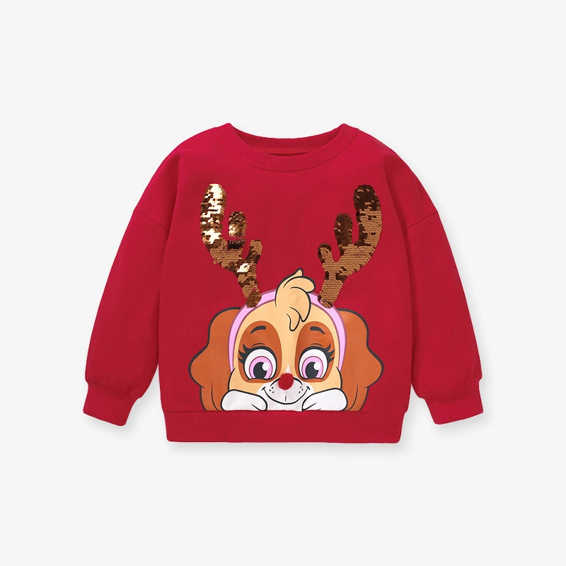 Little Maven Toddler/Kid Girl Sequined Cartoon Puppy Print Sweatshirt