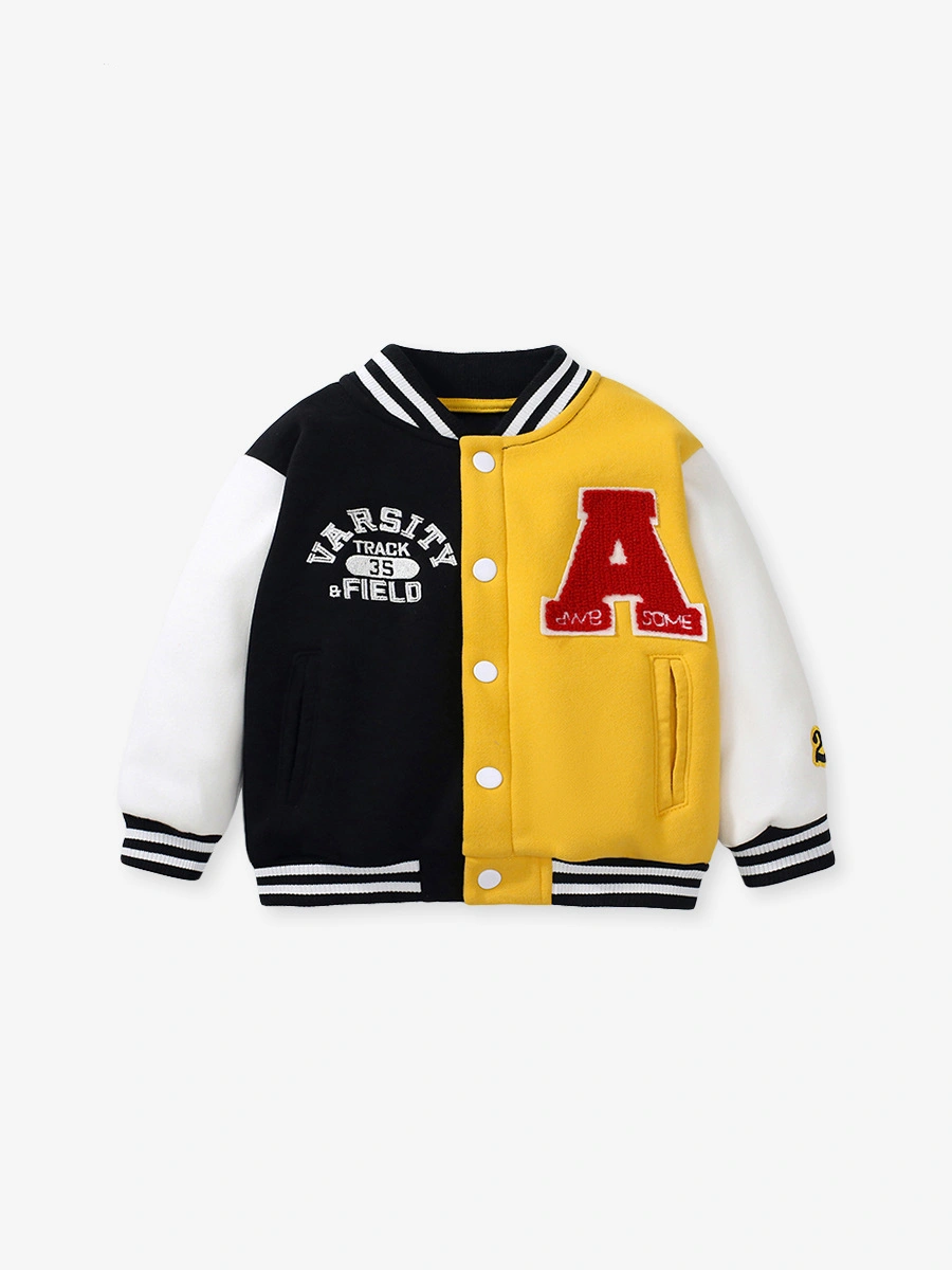 Little Maven Toddler/Kid Boy Long Sleeve Fleece Jacket With Contrasting Letter Print