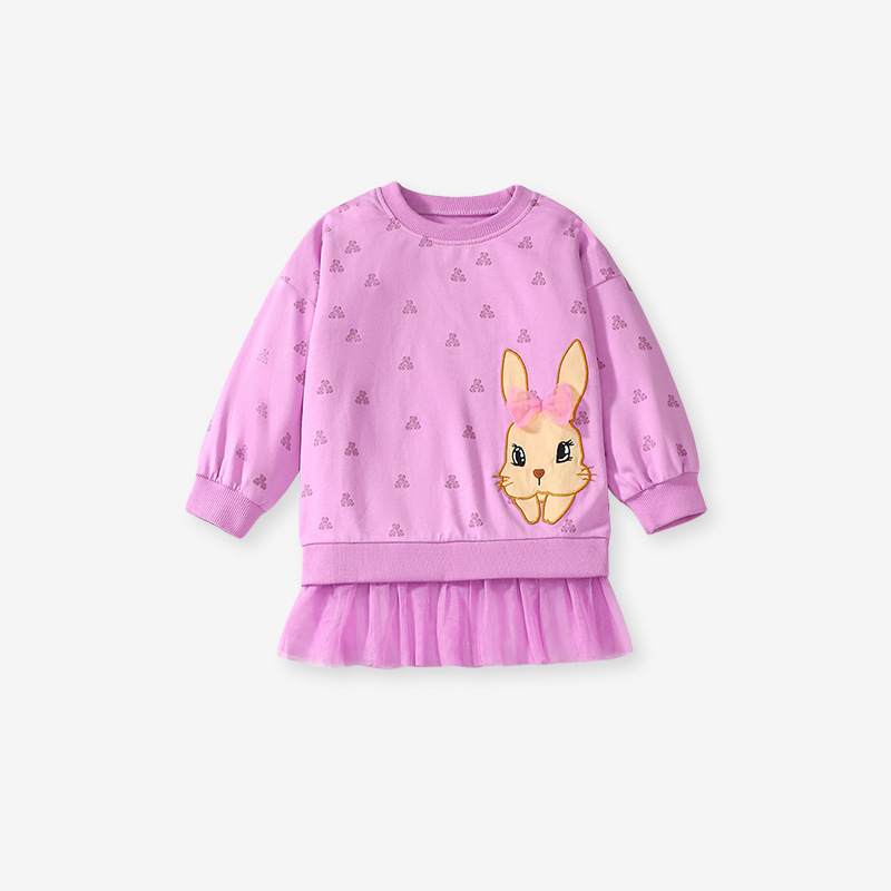 Toddler/Kid Girl Cartoon Rabbit Long-Sleeved Sweatshirt And Pants Set