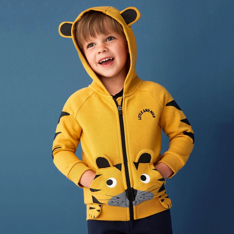 Little Maven Toddler/Kid Boy Cartoon Tiger Style Zip-up Hooded Jacket