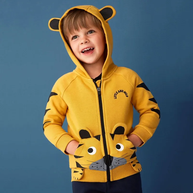 Little Maven Toddler/Kid Boy Cartoon Tiger Style Zip-up Hooded Jacket