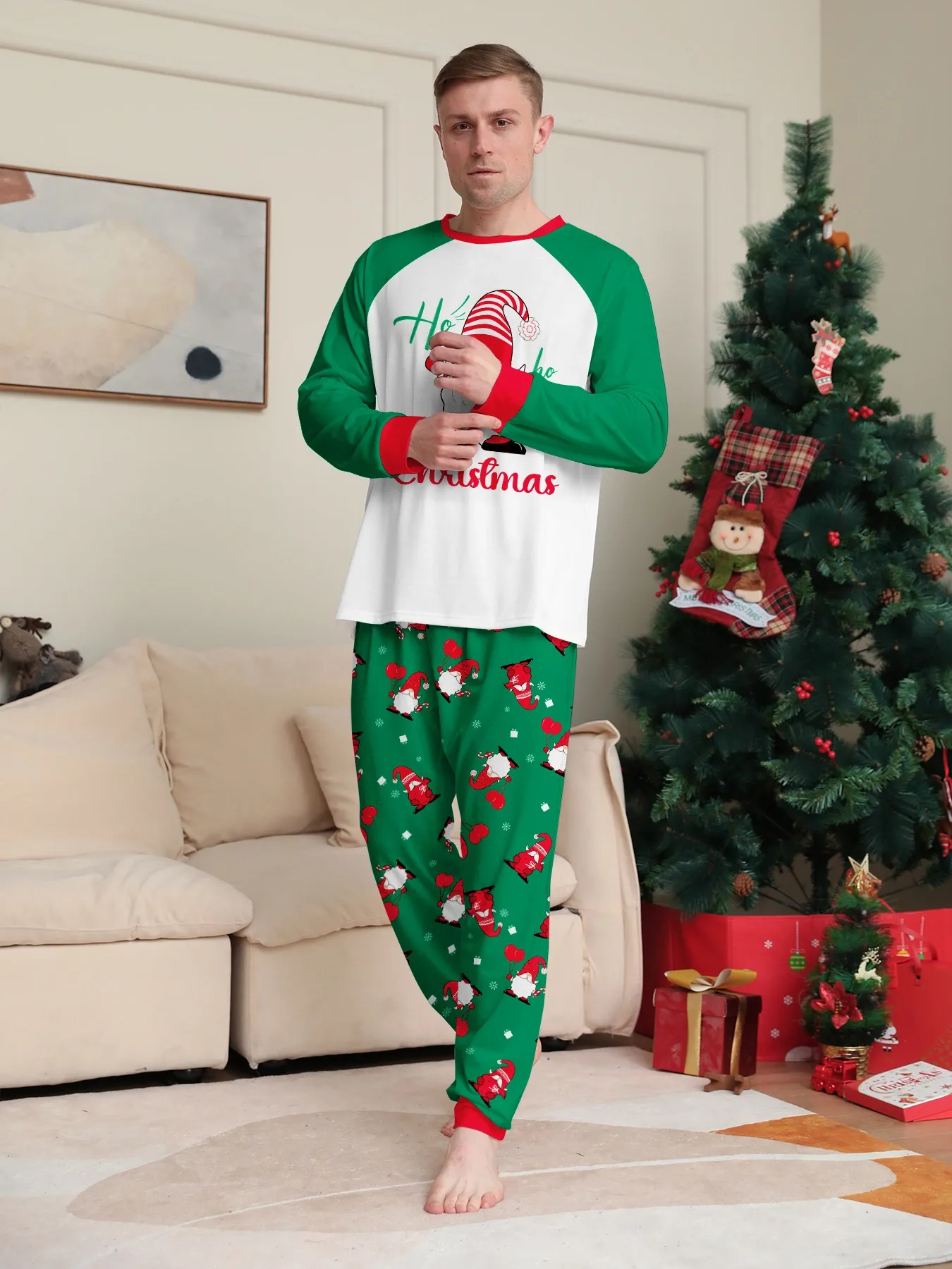 Christmas Family Pajamas Santa Claus print pajama set