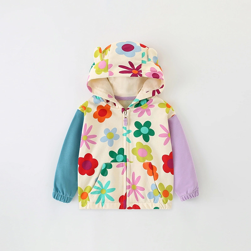 Little Maven Toddler/Kid Girl Floral Print Relaxed Zip Hoodie