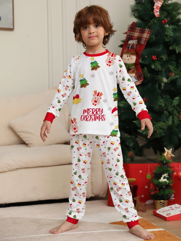 Christmas Family Pajamas Christmas tree print pajamas set