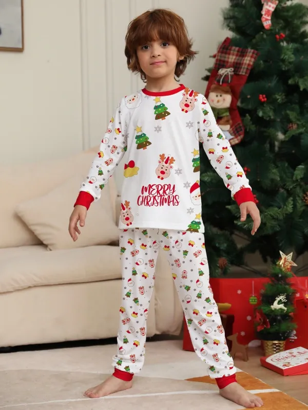 Christmas Family Pajamas Christmas tree print pajamas set