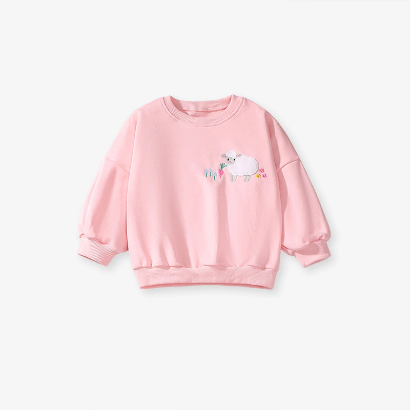 Toddler/Kid Girl 2pcs Lamb Embroidered Tee And Lamb Print Trousers Set