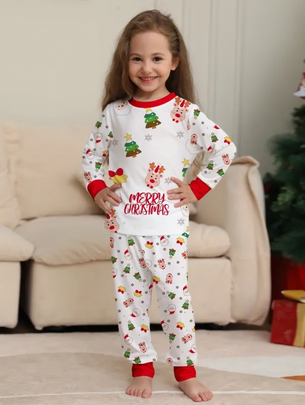 Christmas Family Pajamas Christmas tree print pajamas set