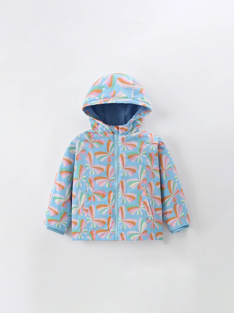 Little Maven Toddler/Kid Girl Printed Hooded Zip-up Long-sleeved Fleece Jacket