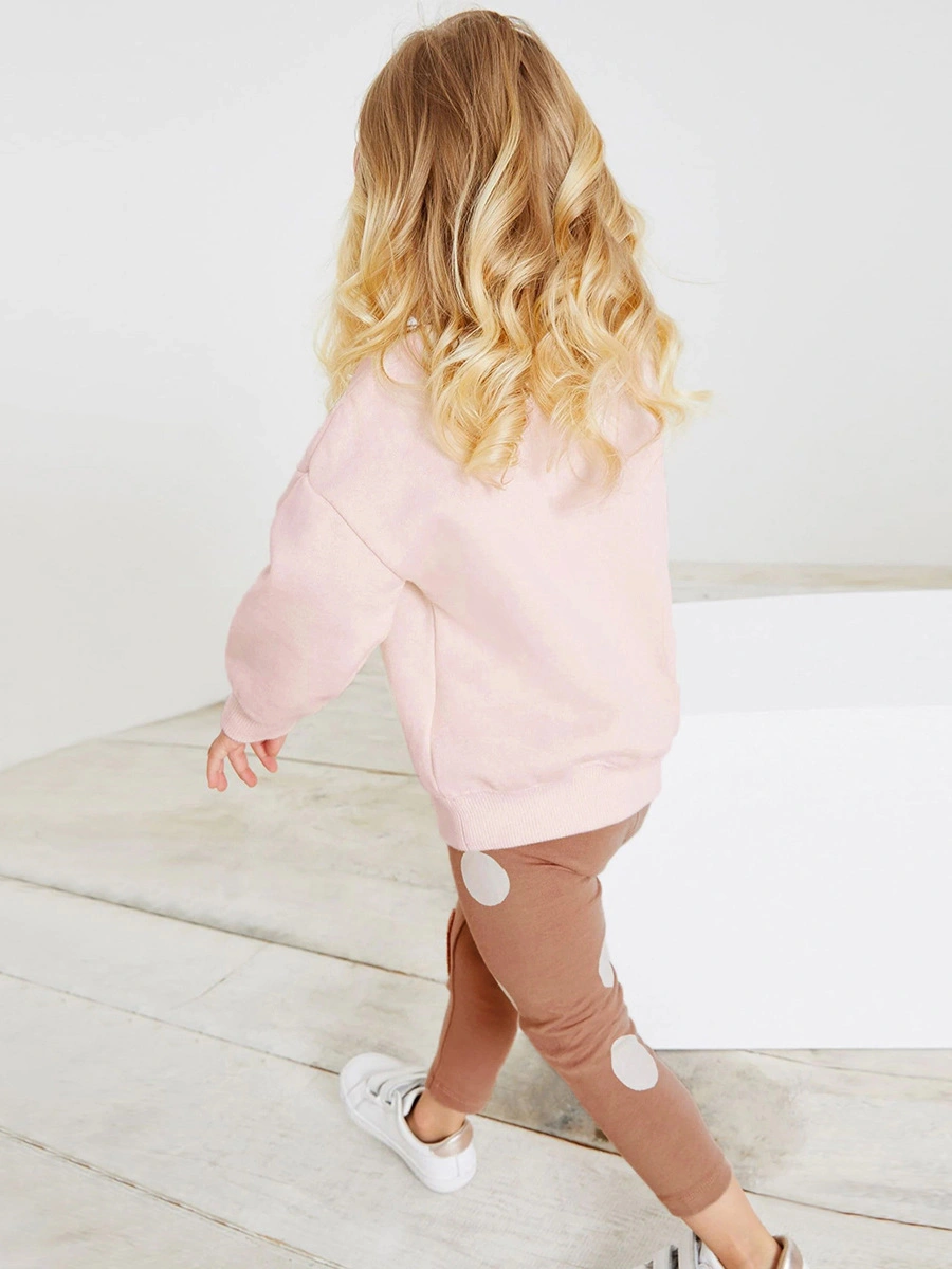 Toddler/Kid Girl 2pcs Cute Bear Long Sleeve Sweatshirt and Leggings Set