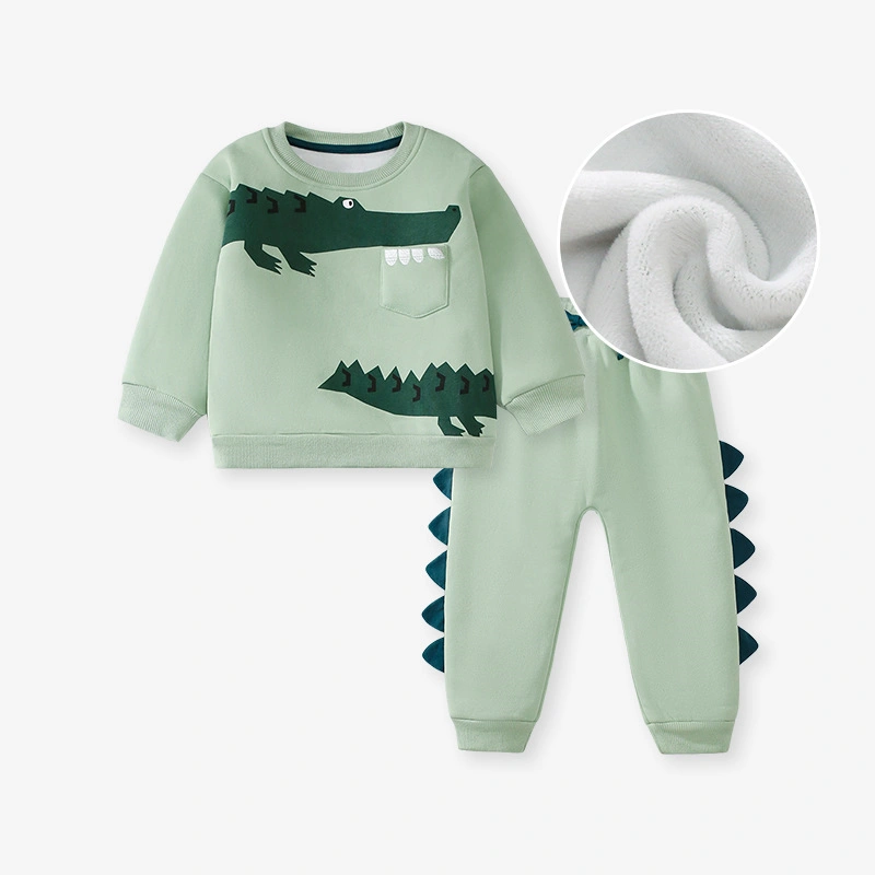 Little Maven crocodile print fleece sweatshirt for toddler boy