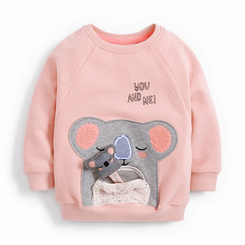 Little Maven Toddler/Kid Girl Bear Embroidery And Lettering Print Sweatshirt