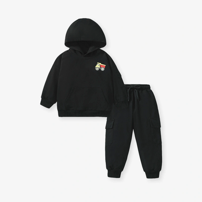 Little Maven Toddler/Kid Boy 2pcs Engineering Car Print Hoodie and Pants Set