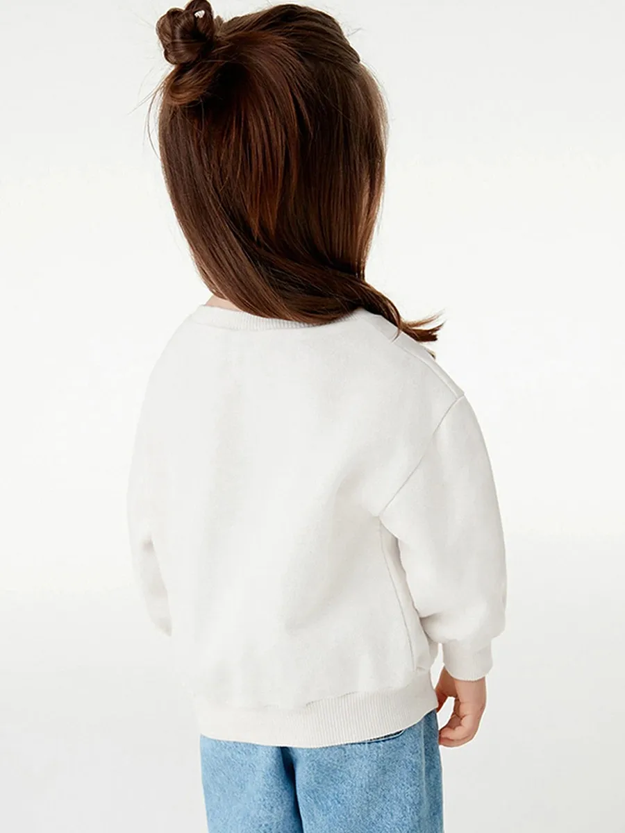 Toddler/Kid Girl Mouse Lettering Printed Long Sleeve Cotton Sweatshirt