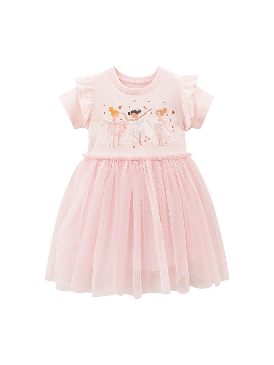 Little Maven Summer Toddler Girls Pure Cotton Short Sleeve Dress