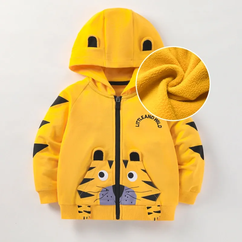 Little Maven Toddler/Kid Boy Cartoon Tiger Style Zip-up Hooded Jacket
