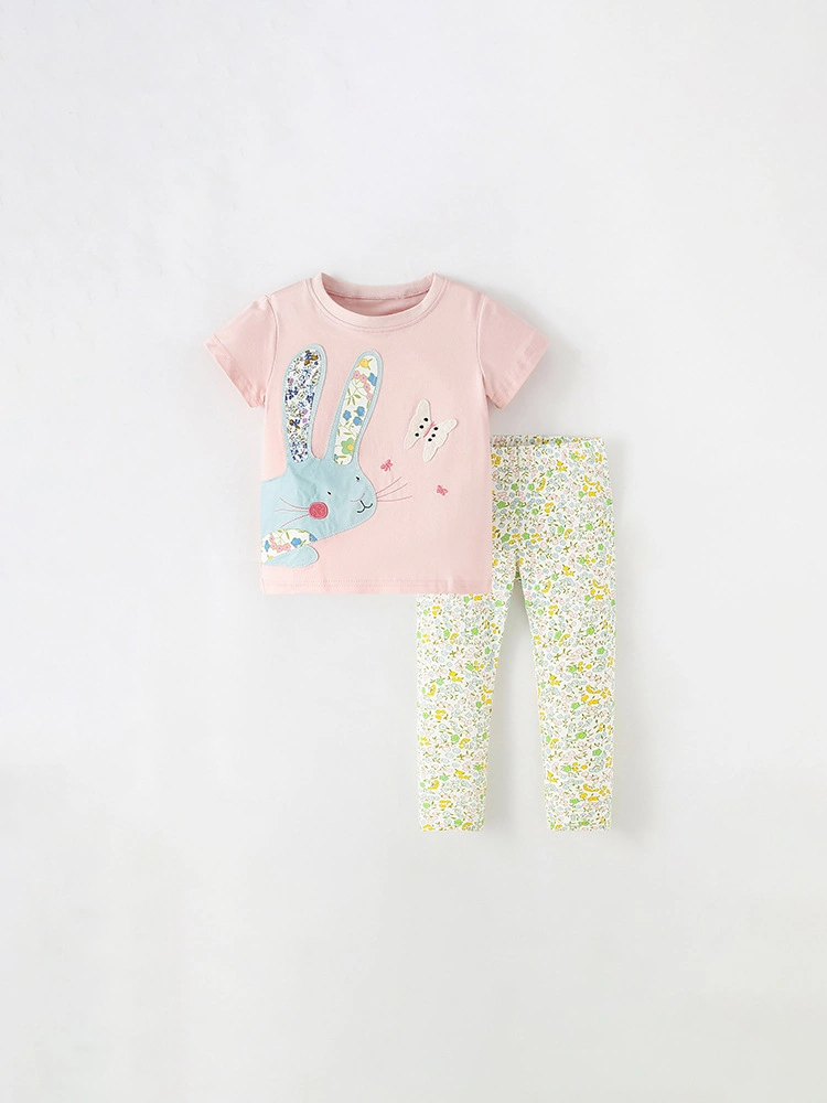 Little Maven Toddler/Kid GIrl Animal Print Tee And Flower Print Pants Clothing Set