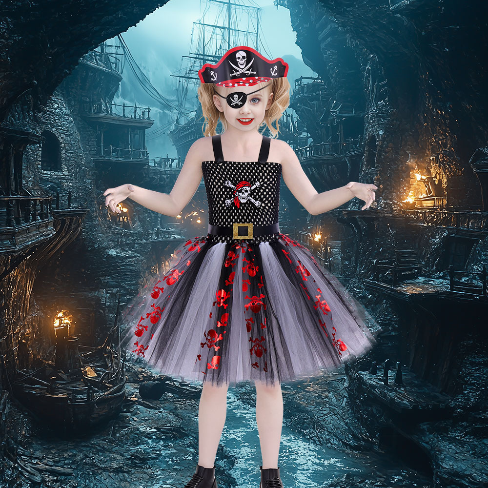 Toddler/Kid Girl Halloween Pirates of the Caribbean Tulle Puff Dresses