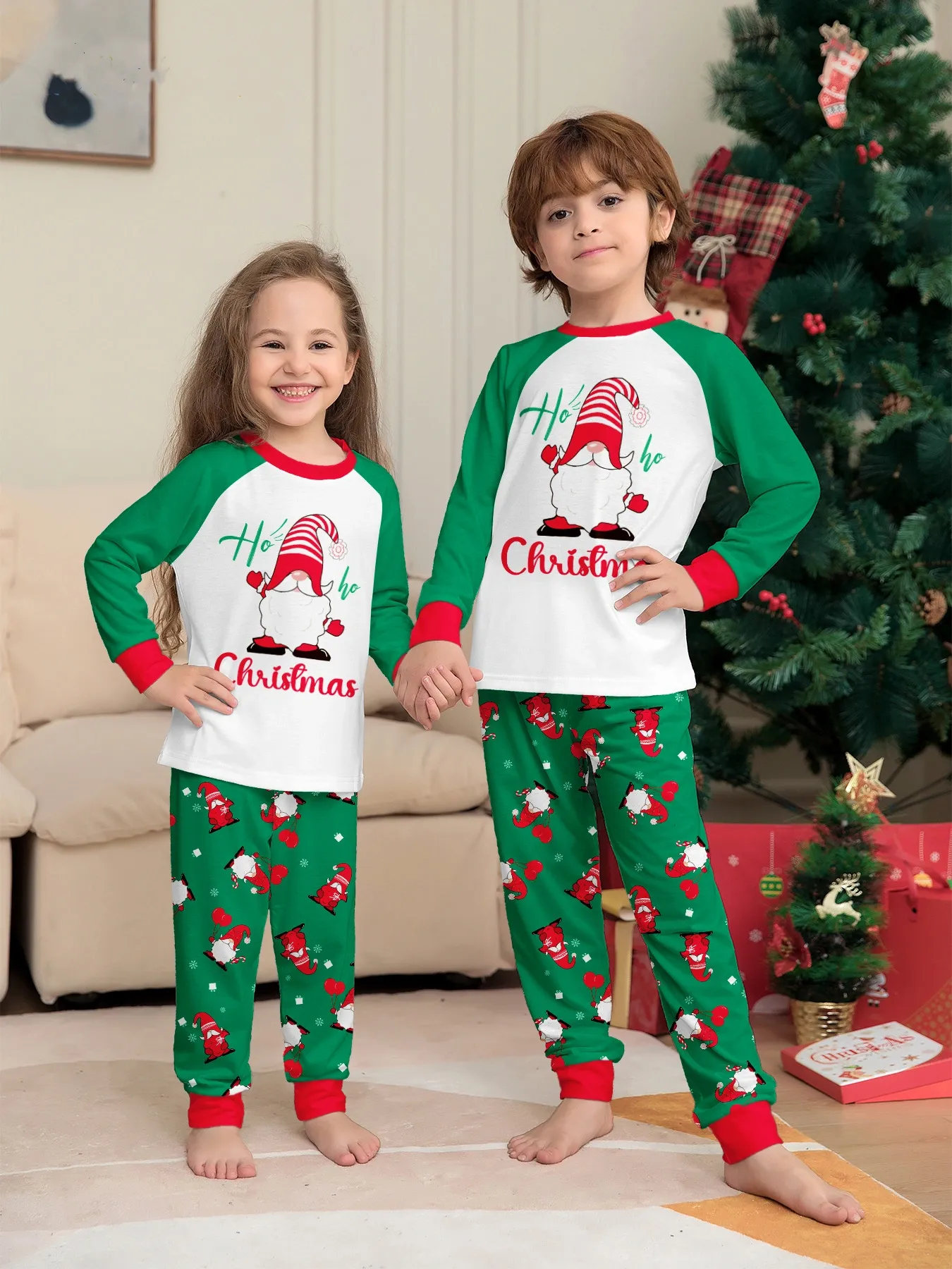 Christmas Family Pajamas Santa Claus print pajama set