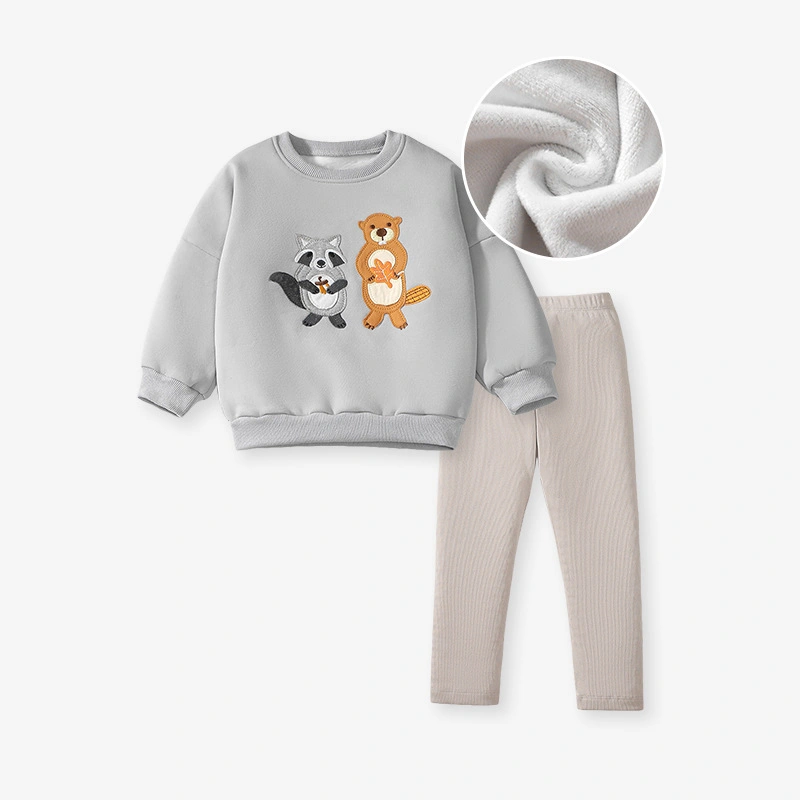 Little Maven cartoon bear applique sweatshirt for toddler boy