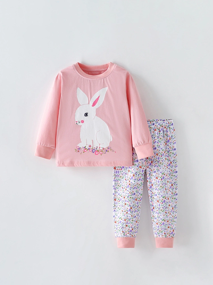Little Maven Toddler/Kid Girl 2pcs White Rabbit Print Pajamas Set