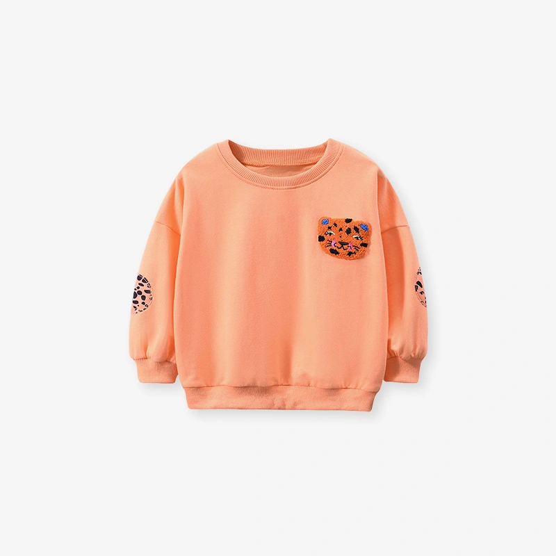Toddler/Kid Girl Tiger Head Embroidered Sweatshirt and Leggings Set