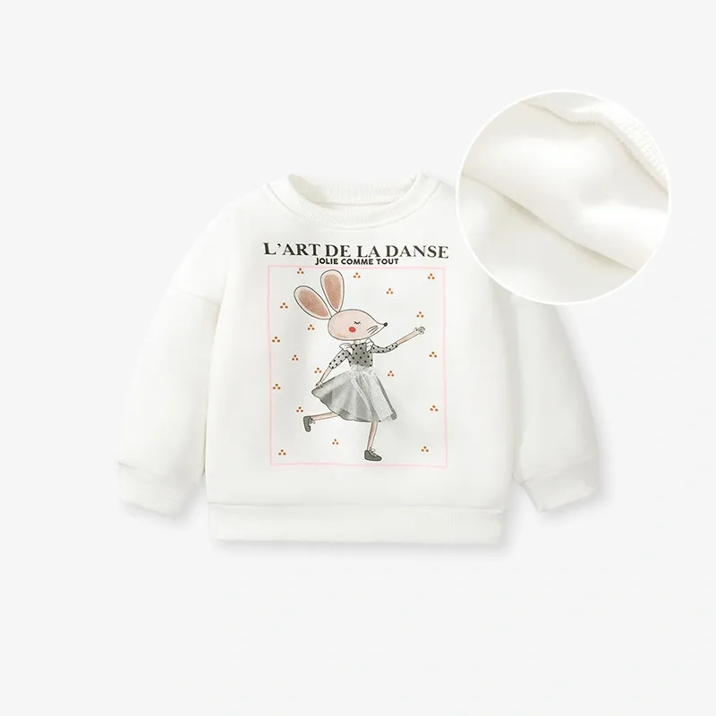 Toddler/Kid Girl Mouse Lettering Printed Long Sleeve Cotton Sweatshirt