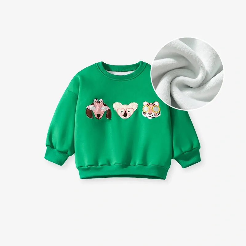 Toddler/Kid Girl Cartoon Animal Embroidered Sweatshirt and Pants Set
