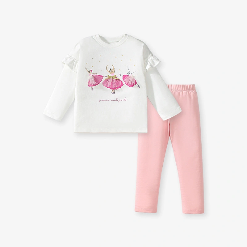 Little Maven Toddler/Kid Girl 2pcs Character letter print Tee and pants set