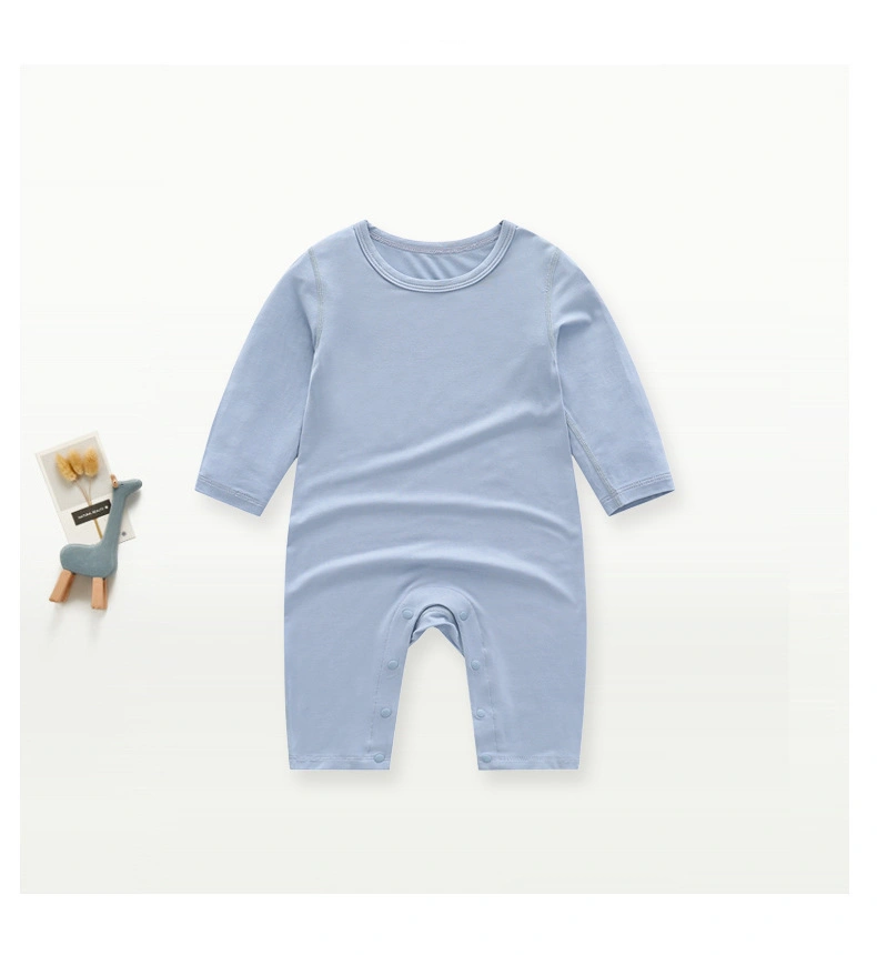 Baby Girl/Boy Solid Color Boneless Modal One-piece Pajamas