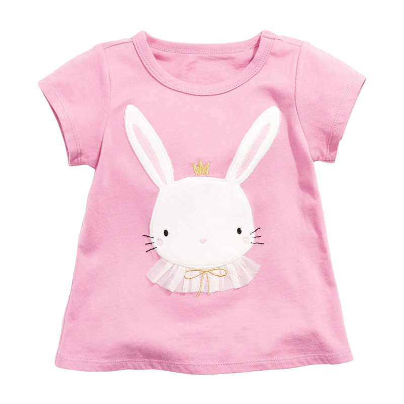 LittleMaven Summer Girls Pure Cotton Knitted Short-Sleeved T-shirt