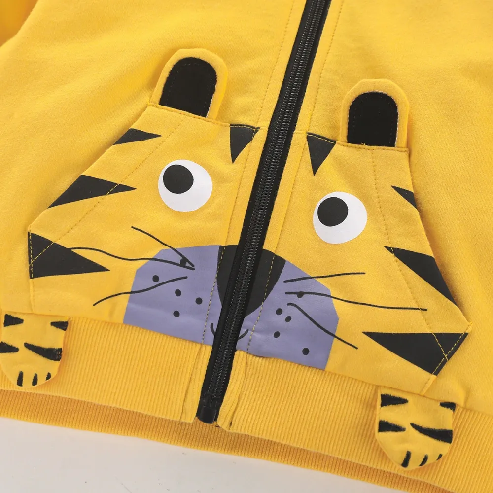 Little Maven Toddler/Kid Boy Cartoon Tiger Style Zip-up Hooded Jacket