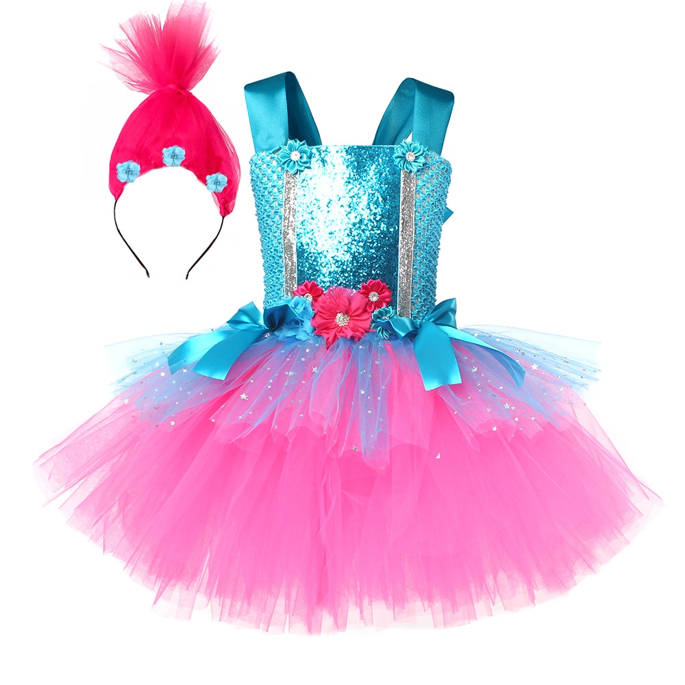 Toddler/Kid Girl Halloween Anime Trolls Princess Dress