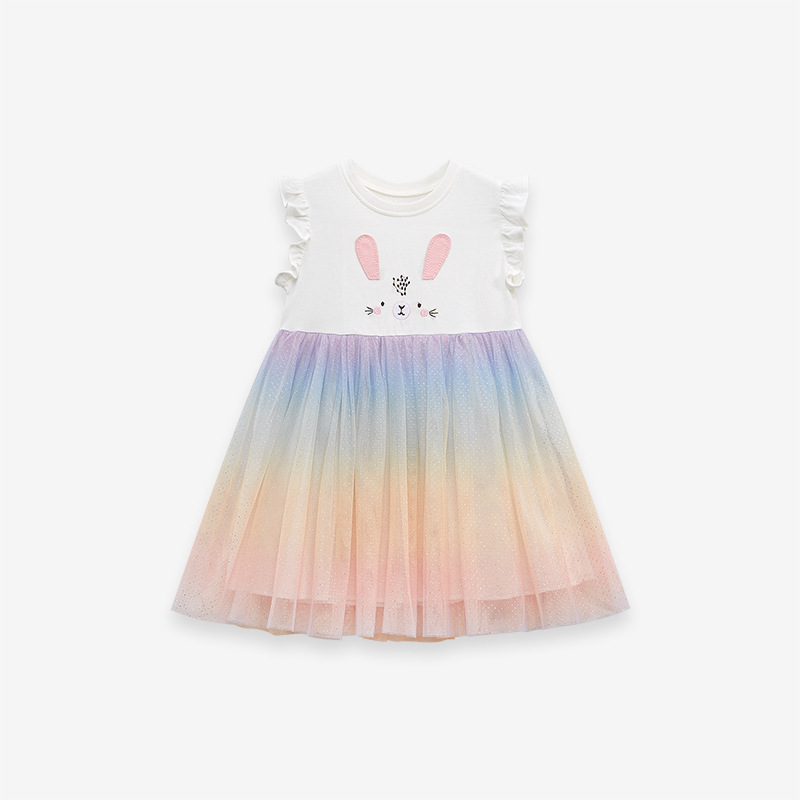 Littlemaven Summer Girls Cotton Mesh Dress