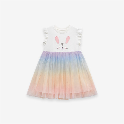 Littlemaven Summer Girls Cotton Mesh Dress