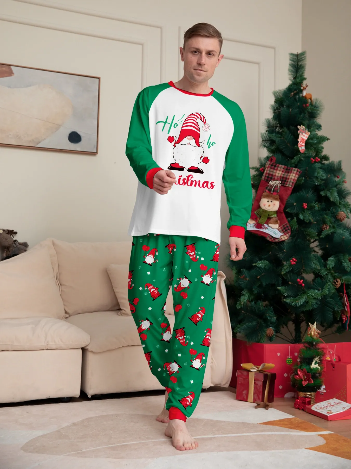Christmas Family Pajamas Santa Claus print pajama set
